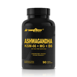 Ashwaganda Magnez Wit B6 IronFlex Ashwagandha KSM-66 + MG + B6 90 kapsułek VEGE
