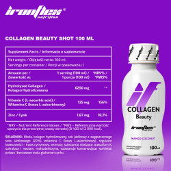 kolagen collagen beauty shot 100 ml IronFlex etykieta składniki