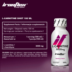 l-karnityna IronFlex l-carnitine shot 100 ml etykieta składniki