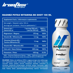 magnez IronFlex magnesium shot 100 ml etykieta składniki