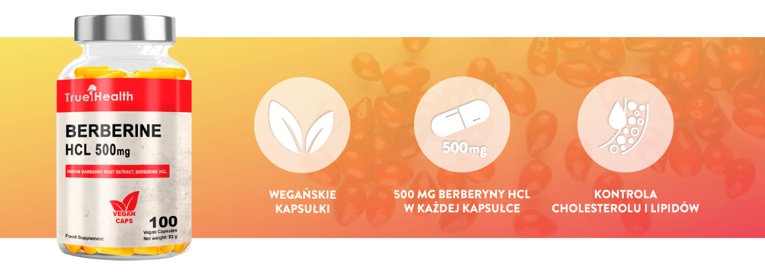 infographic προϊόν Berberine HCLTrue Health βασικά χαρακτηριστικά