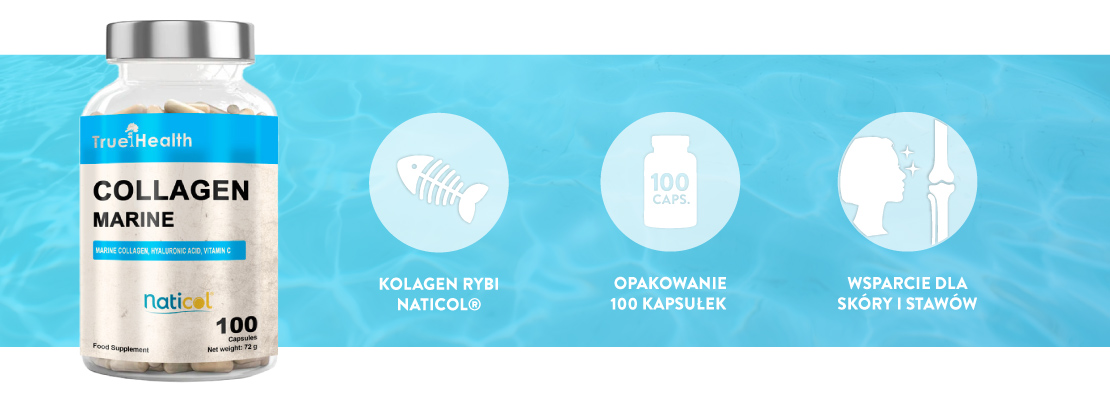 infografika produkt Kolagen True Health Collagen Marine kluczowe cechy